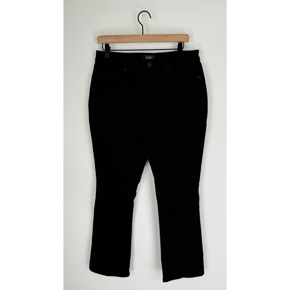 NYDJ High Rise Billie Mini Boot Cut Black Denim Jeans Womens Size 12 Petite New - Picture 3 of 12